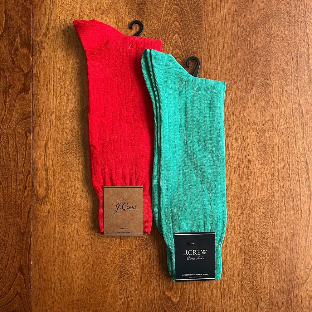 J. Crew red and green dress socks NWT